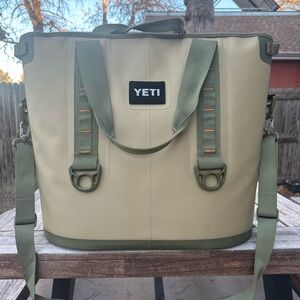 Yeti Hopper 40 Soft Portable Cooler Tote Bag Field Tan Blaze Orange W/ Strap